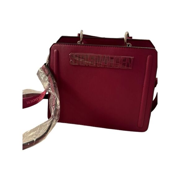 NEW Steve Madden Bevelynn Cranberry Satchel Small Purse with Zip Pouch - Picture 4 of 10